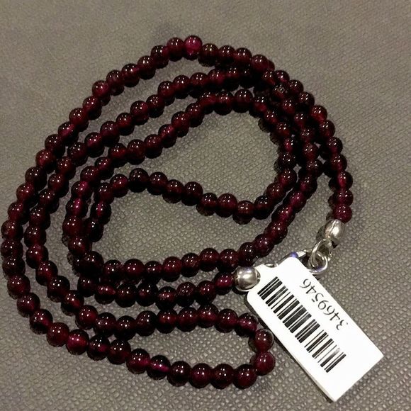 Red Garnet Cabochon Necklace with Sterling Silver 925 Lobster Claw Clasp NWT - Picture 6 of 14